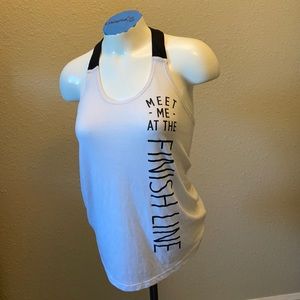 Mesh and cotton racer back tank top
